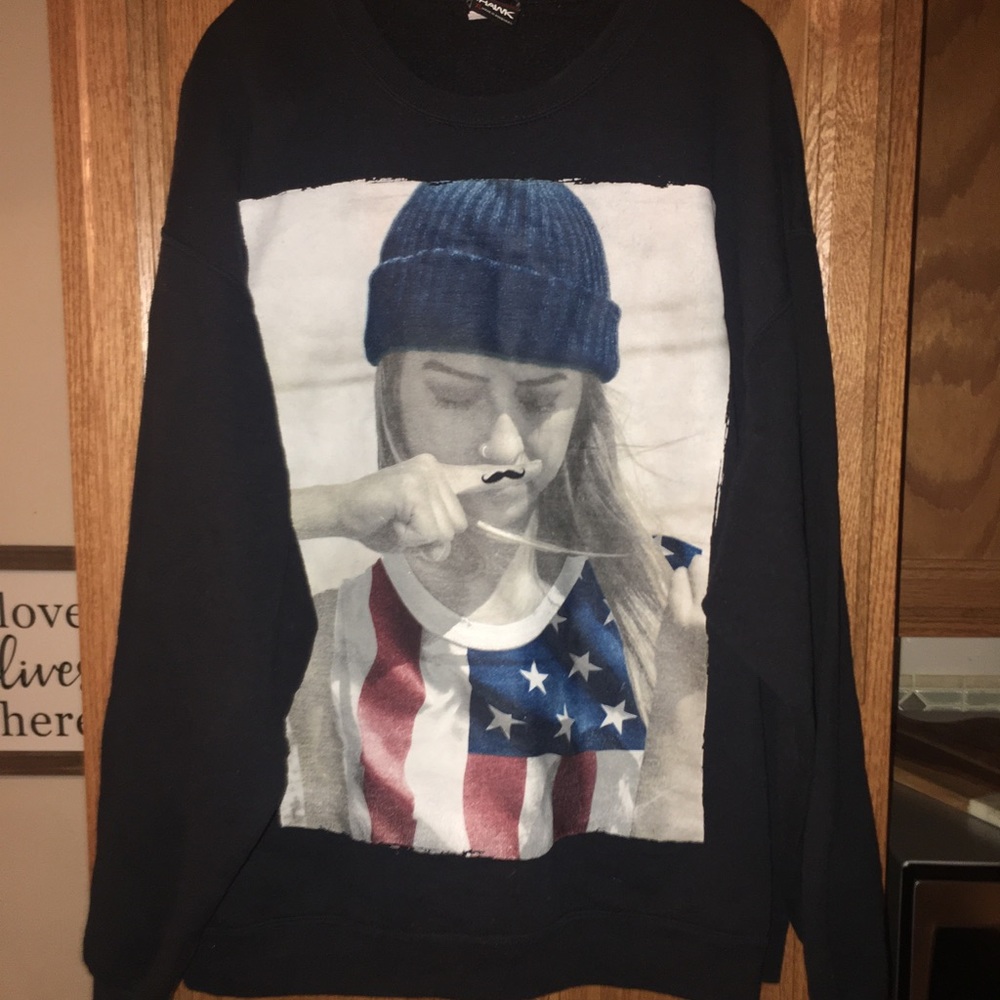 Mustache sweatshirt .